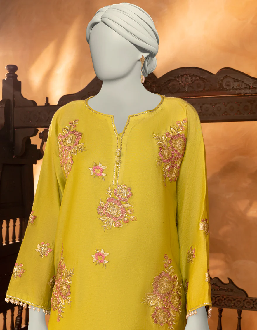 GREEN COTTON NET KURTI | JJLK-S-JFS-25-204 FB/ELFESYA-04 - Image 2