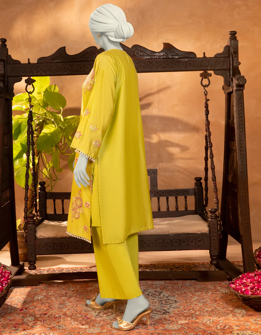 GREEN COTTON NET KURTI | JJLK-S-JFS-25-204 FB/ELFESYA-04 - Image 3