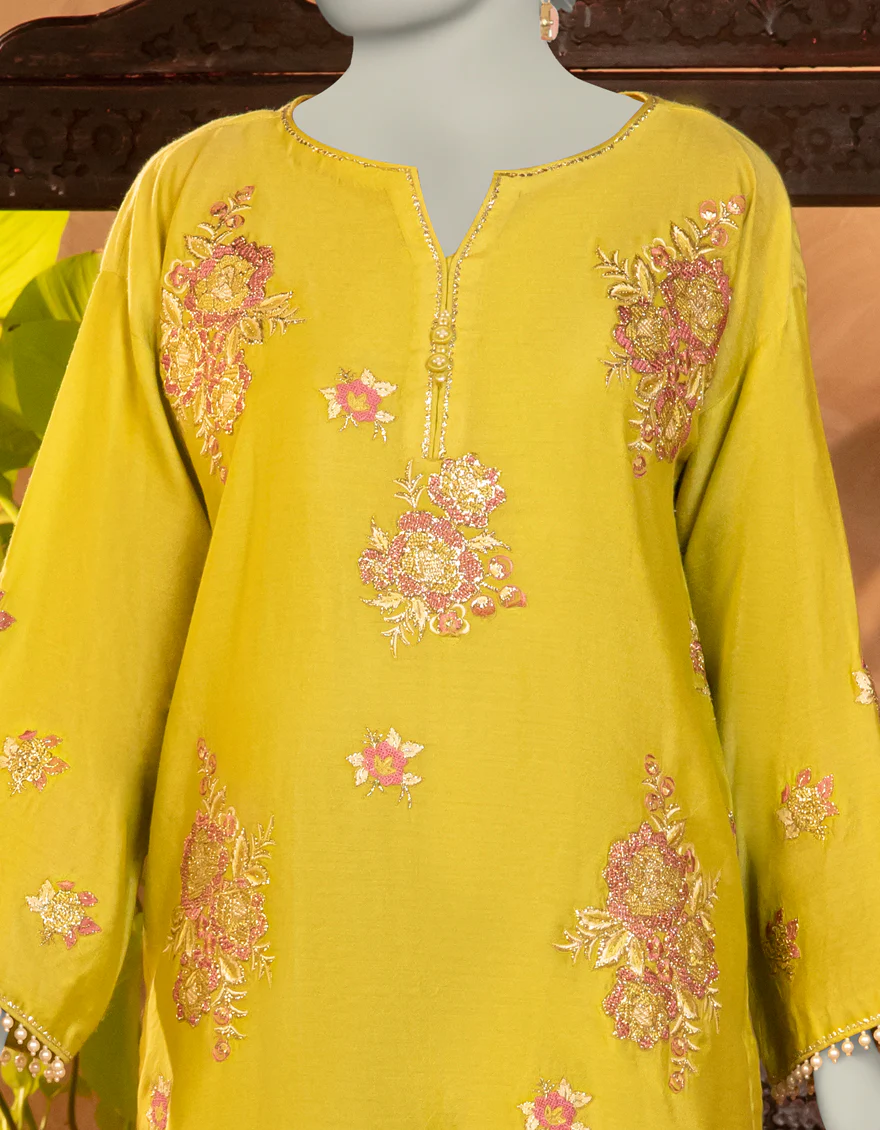 GREEN COTTON NET KURTI | JJLK-S-JFS-25-204 FB/ELFESYA-04 - Image 4