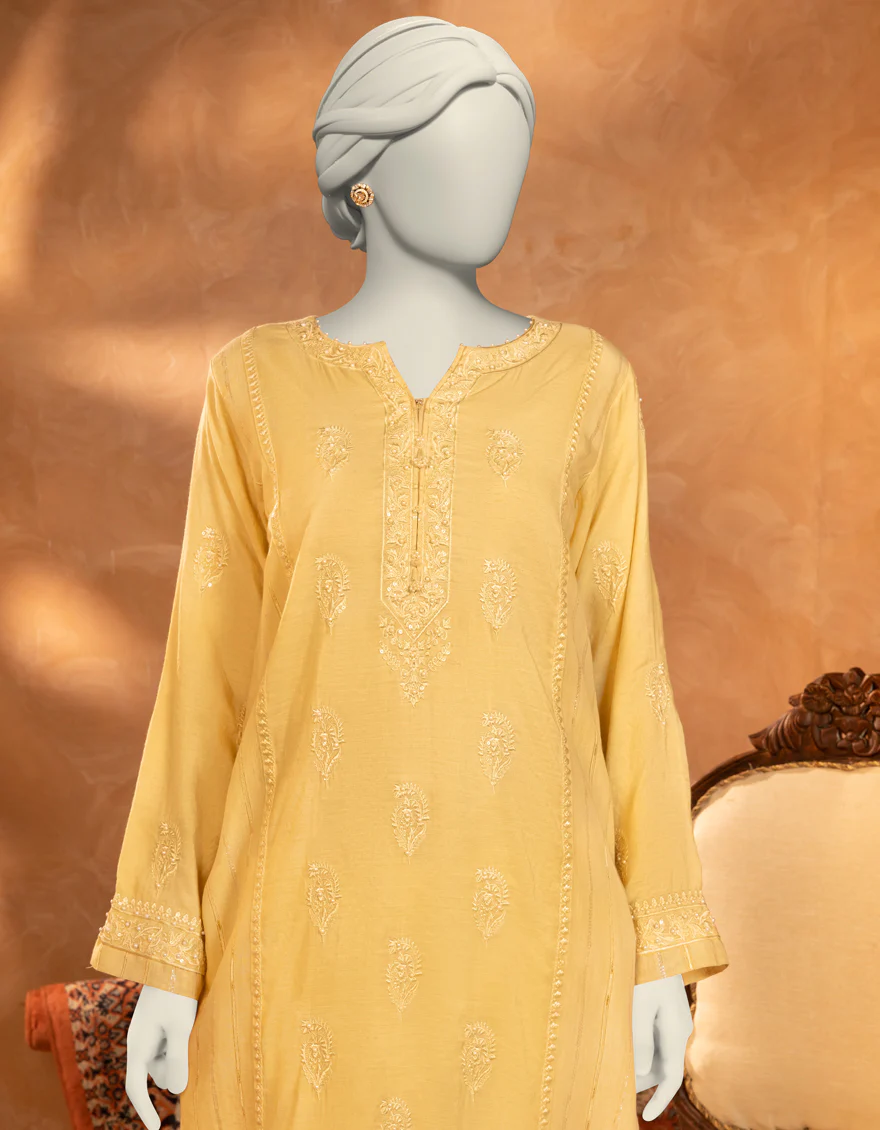 YELLOW PAPER COTTON KURTI | JJLK-S-JFS-25-208 FB/ELFESYA-8 - Image 2