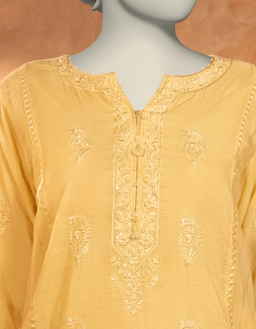 YELLOW PAPER COTTON KURTI | JJLK-S-JFS-25-208 FB/ELFESYA-8 - Image 4