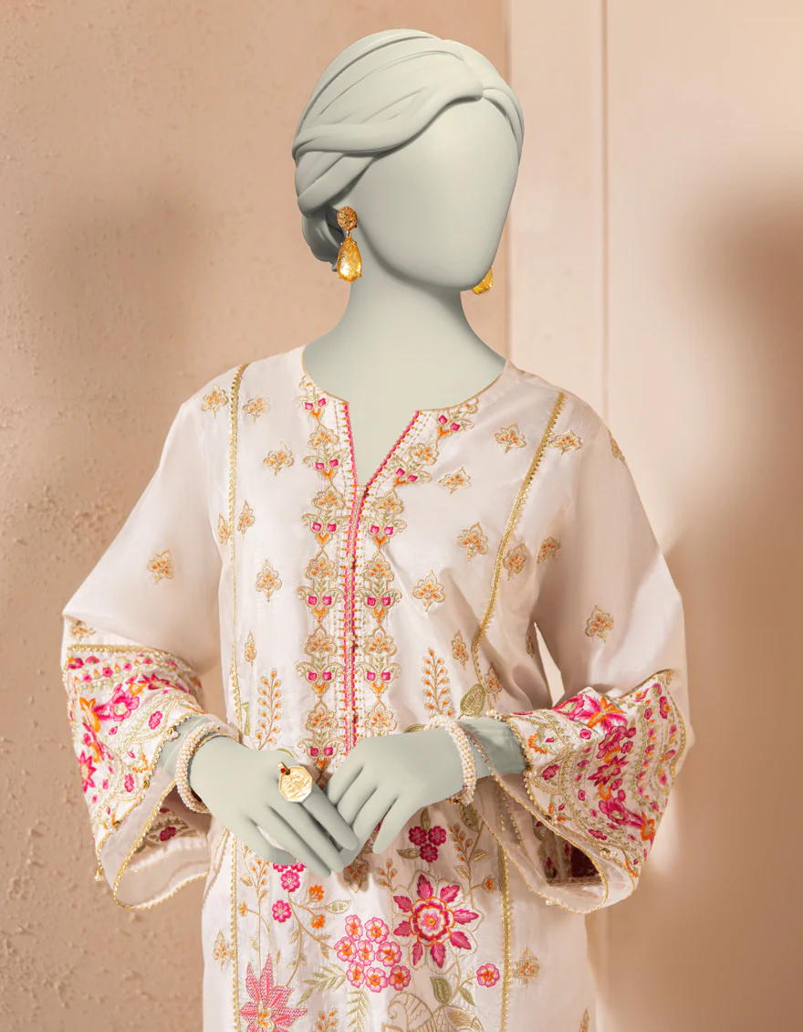 WHITE RAW SILK KURTI | JJLK-S-JFS-25-213 FB/ELFESYA-03 - Image 4