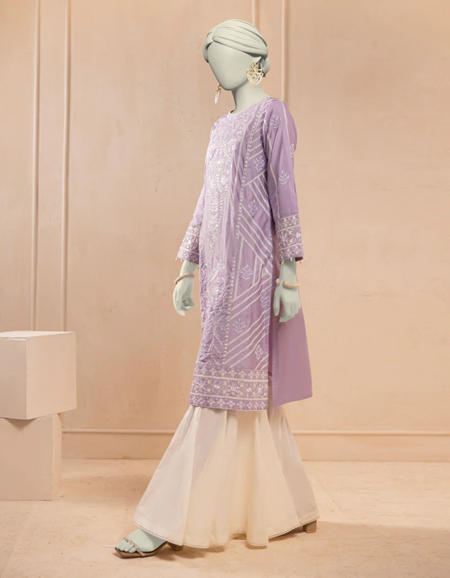 LILAC ORGANZA KURTI | JJLK-S-JFS-25-217 FB - Image 2