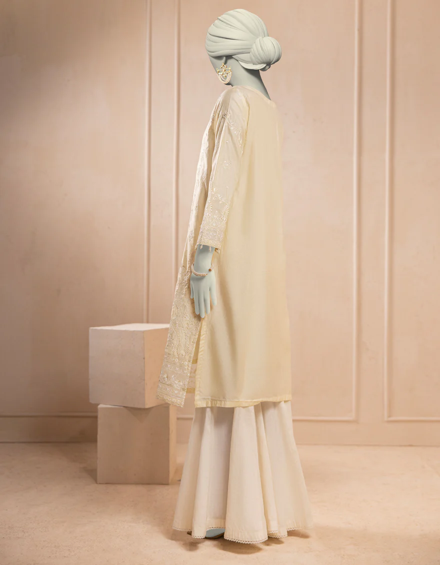 OFF WHITE COTTON NET KURTI | JJLK-S-JFS-25-220 FB - Image 2