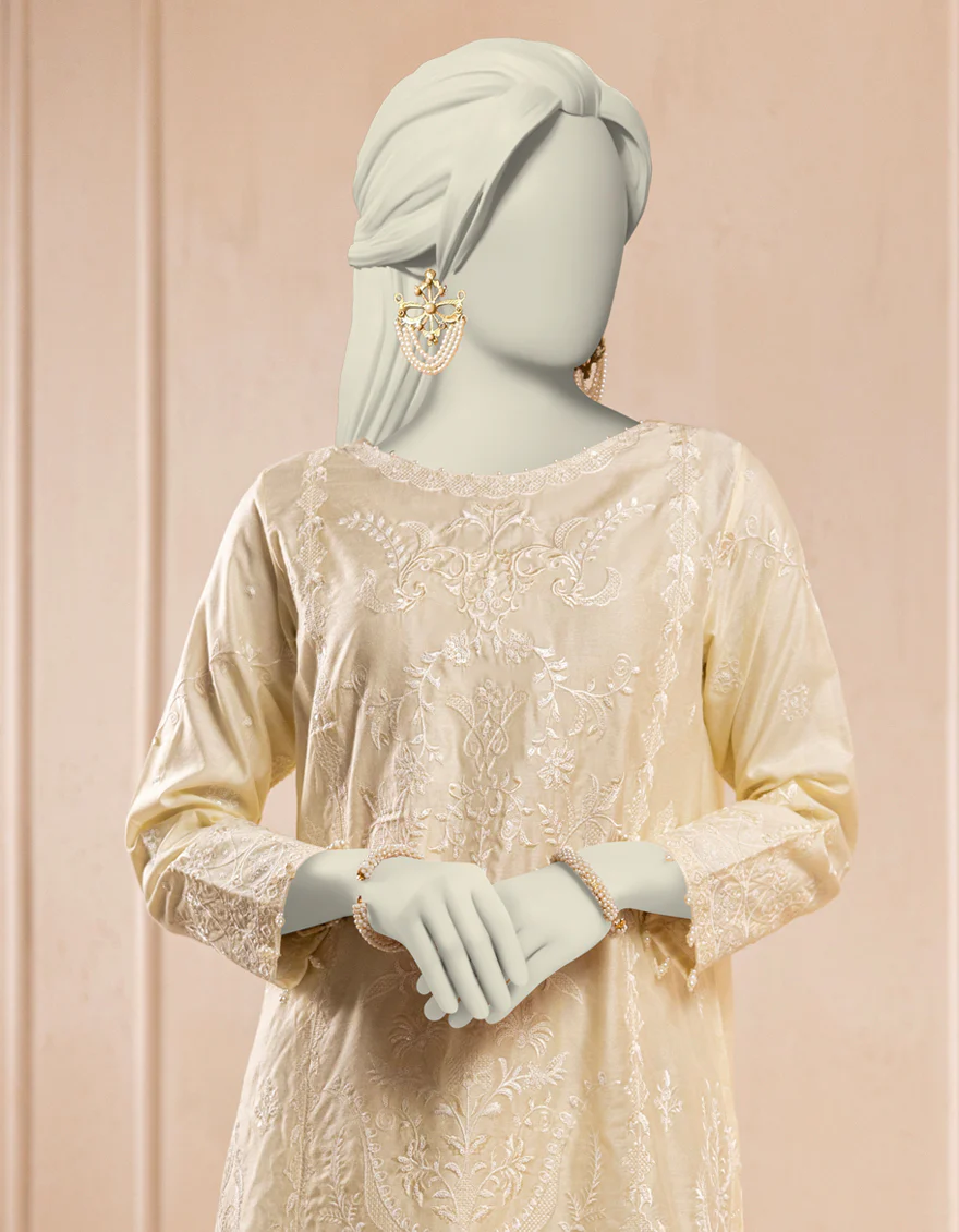 OFF WHITE COTTON NET KURTI | JJLK-S-JFS-25-220 FB - Image 3