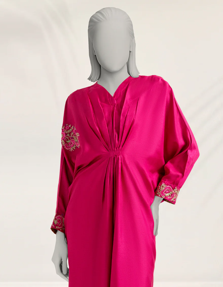 PINK RAW SILK KURTI | JJLK-S-JFS-25-234 FB/ELFESYA-03 - Image 2