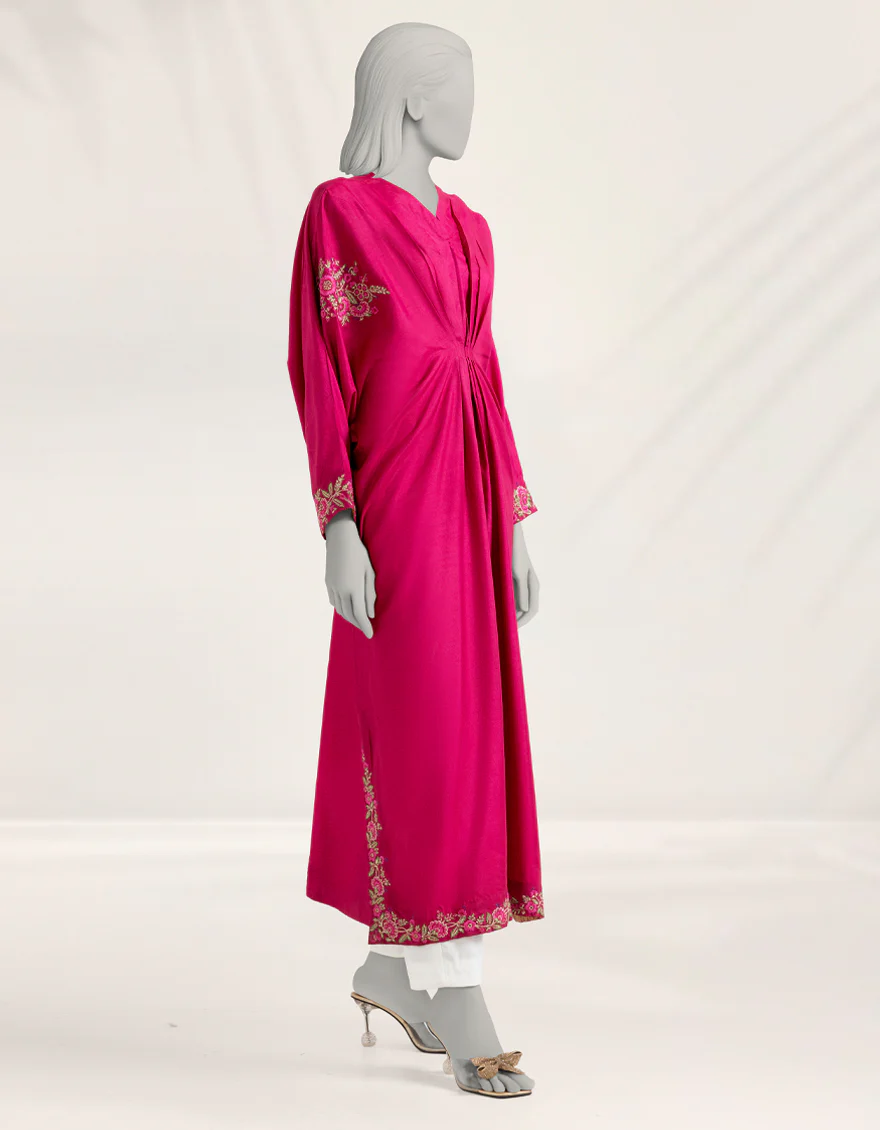 PINK RAW SILK KURTI | JJLK-S-JFS-25-234 FB/ELFESYA-03 - Image 3