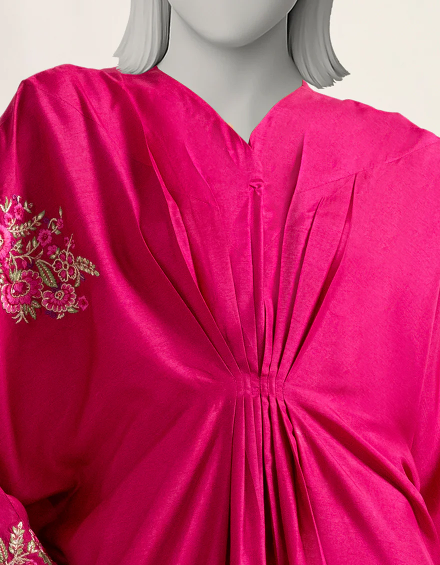 PINK RAW SILK KURTI | JJLK-S-JFS-25-234 FB/ELFESYA-03 - Image 4