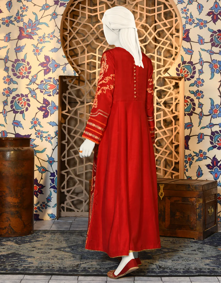RED SILK KURTI | JJLK-S-JPWK-US-22-649 FB/FF-064 - Image 2