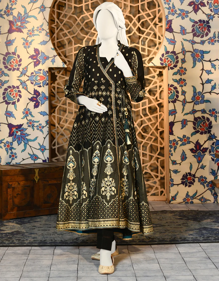 BLACK SILK KURTI | JJLK-S-JPWK-US-22-650 FB/FF-064
