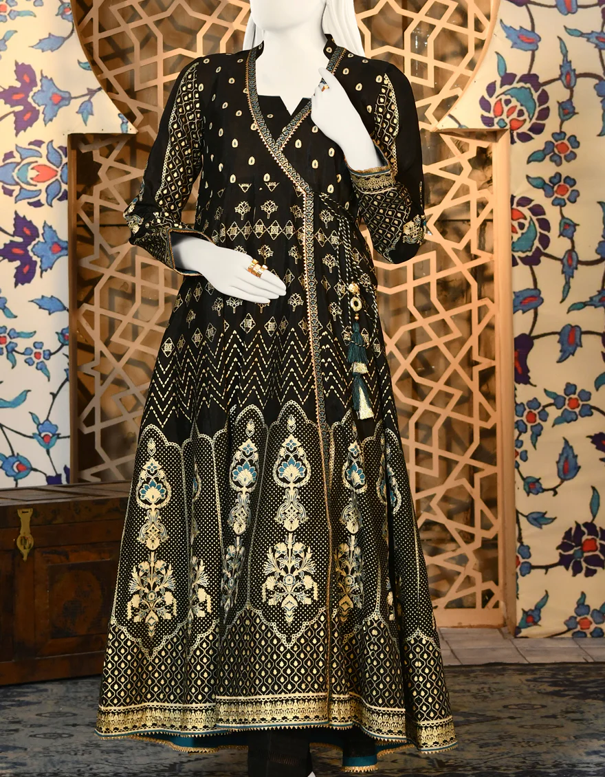 BLACK SILK KURTI | JJLK-S-JPWK-US-22-650 FB/FF-064 - Image 3