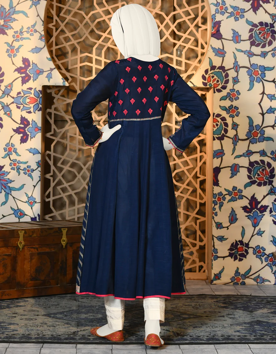 BLUE SILK KURTI | JJLK-S-JPWK-US-22-651 FB/FF-064 - Image 2