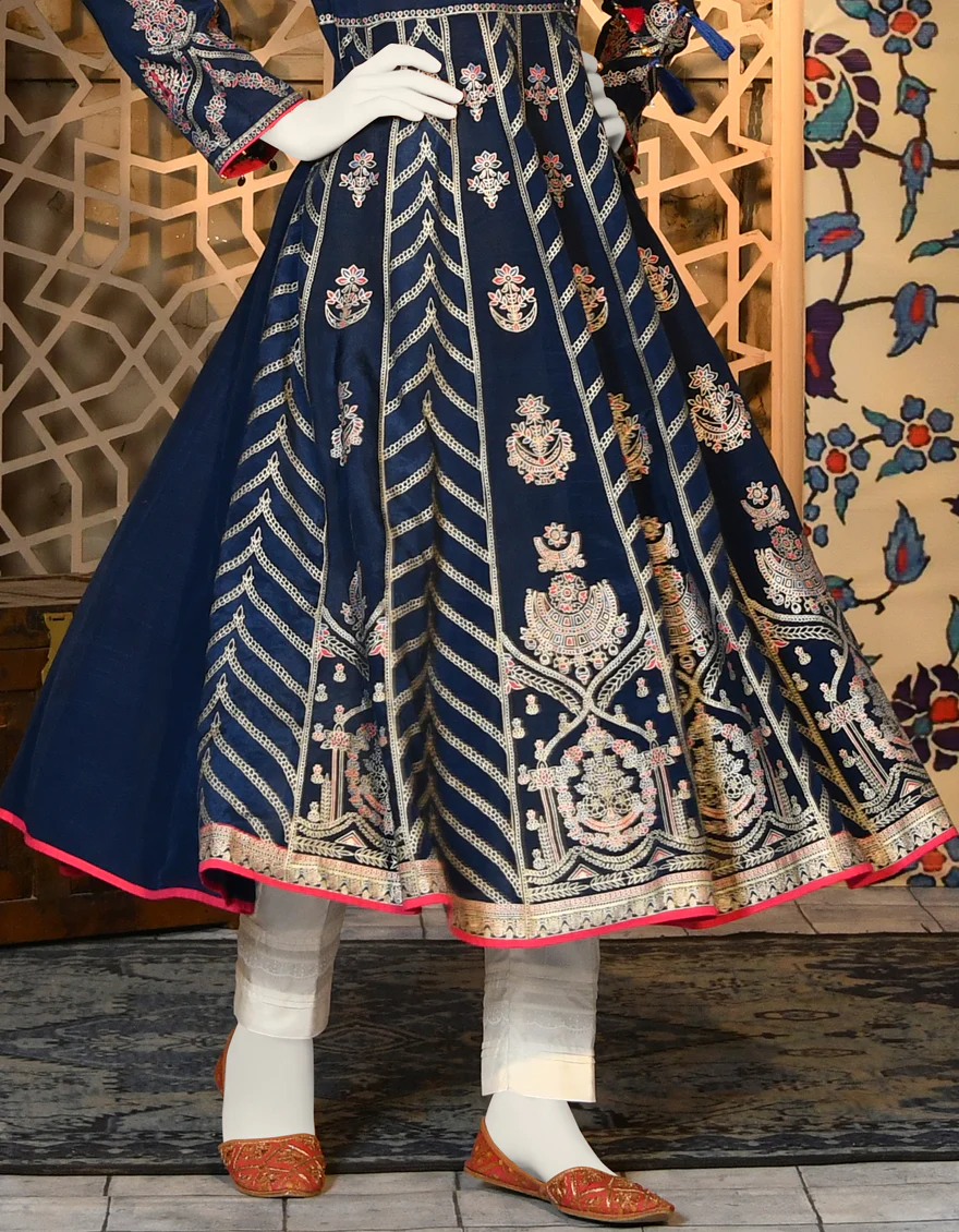 BLUE SILK KURTI | JJLK-S-JPWK-US-22-651 FB/FF-064 - Image 4