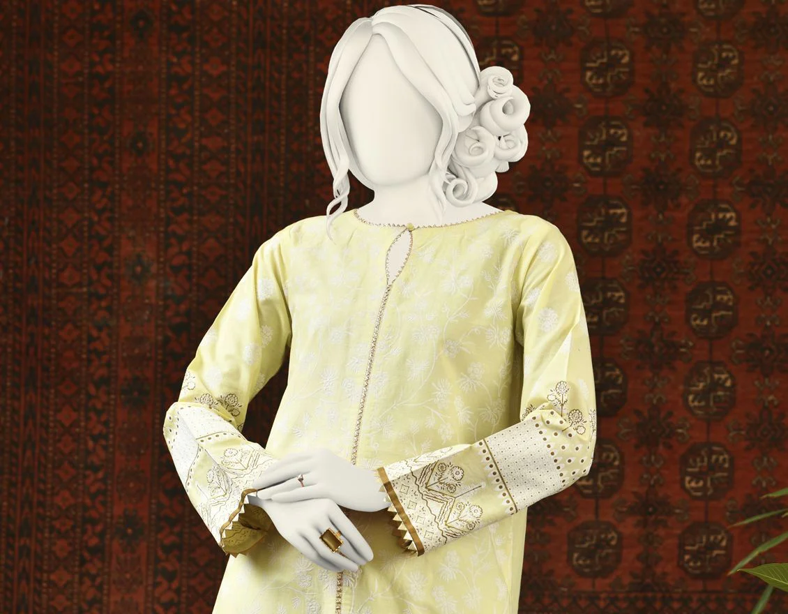 YELLOW LAWN KURTI | JJLK-S-JPWK-US-22-662 FB/40*40/90*60 - Image 4