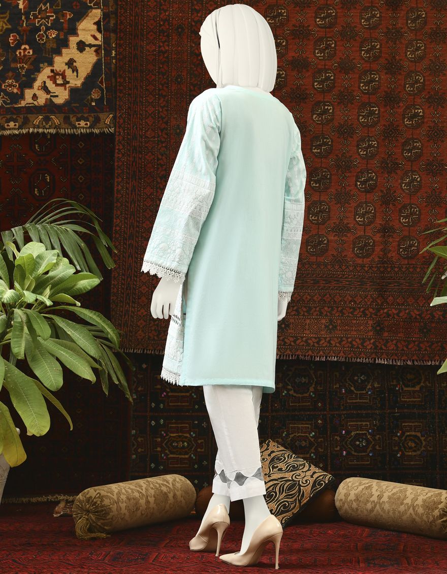 SEA BLUE LAWN KURTI | JJLK-S-JPWK-US-22-663 FB/40*40/90*60 - Image 3