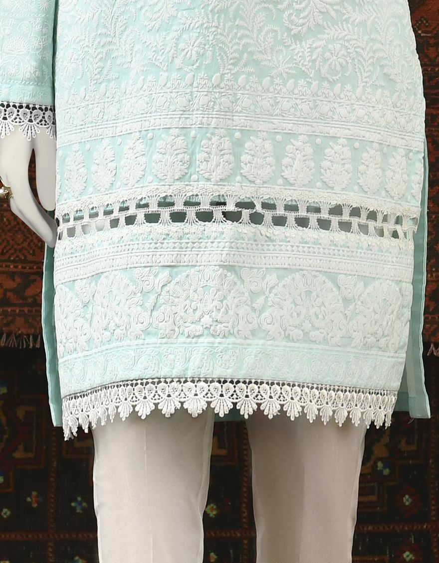 SEA BLUE LAWN KURTI | JJLK-S-JPWK-US-22-663 FB/40*40/90*60 - Image 4