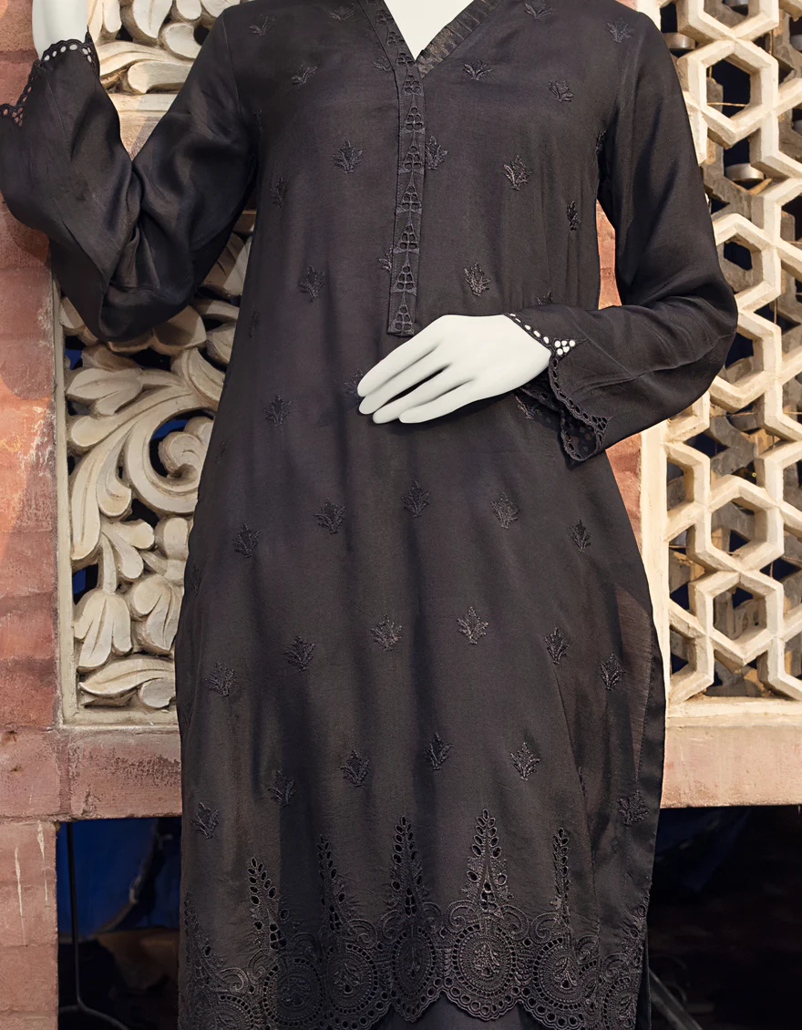 BLACK RAW SILK KURTI | JJLK-S-JPWK-US-22-671 FB/MF-496 - Image 2