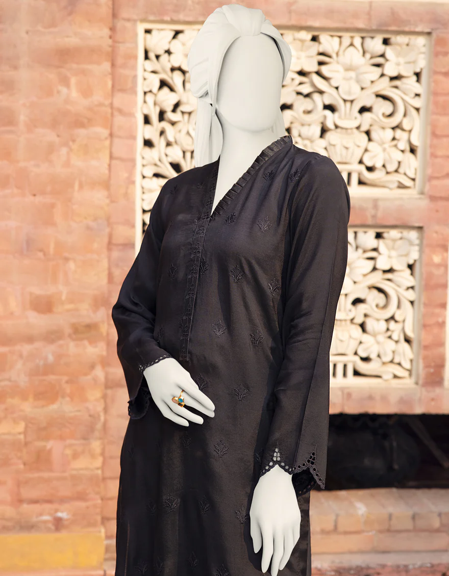 BLACK RAW SILK KURTI | JJLK-S-JPWK-US-22-671 FB/MF-496 - Image 3