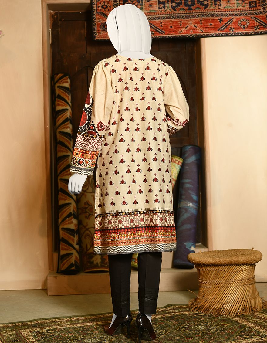 BEIGE CAMBRIC KURTI | JJLK-S-JPWK-US-22-677 FB/NAKSH - Image 2