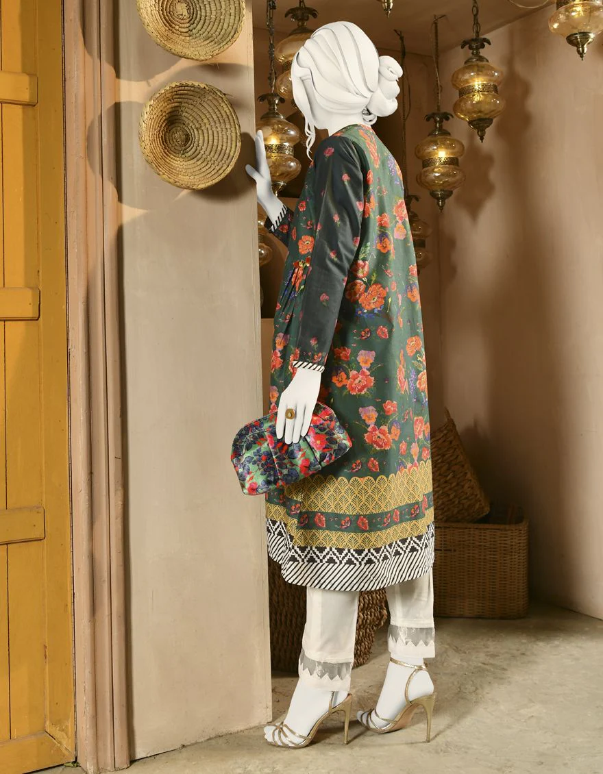 GREEN CAMBRIC KURTI | JJLK-S-JPWK-US-22-680 FB/CROSS STITCH - Image 3