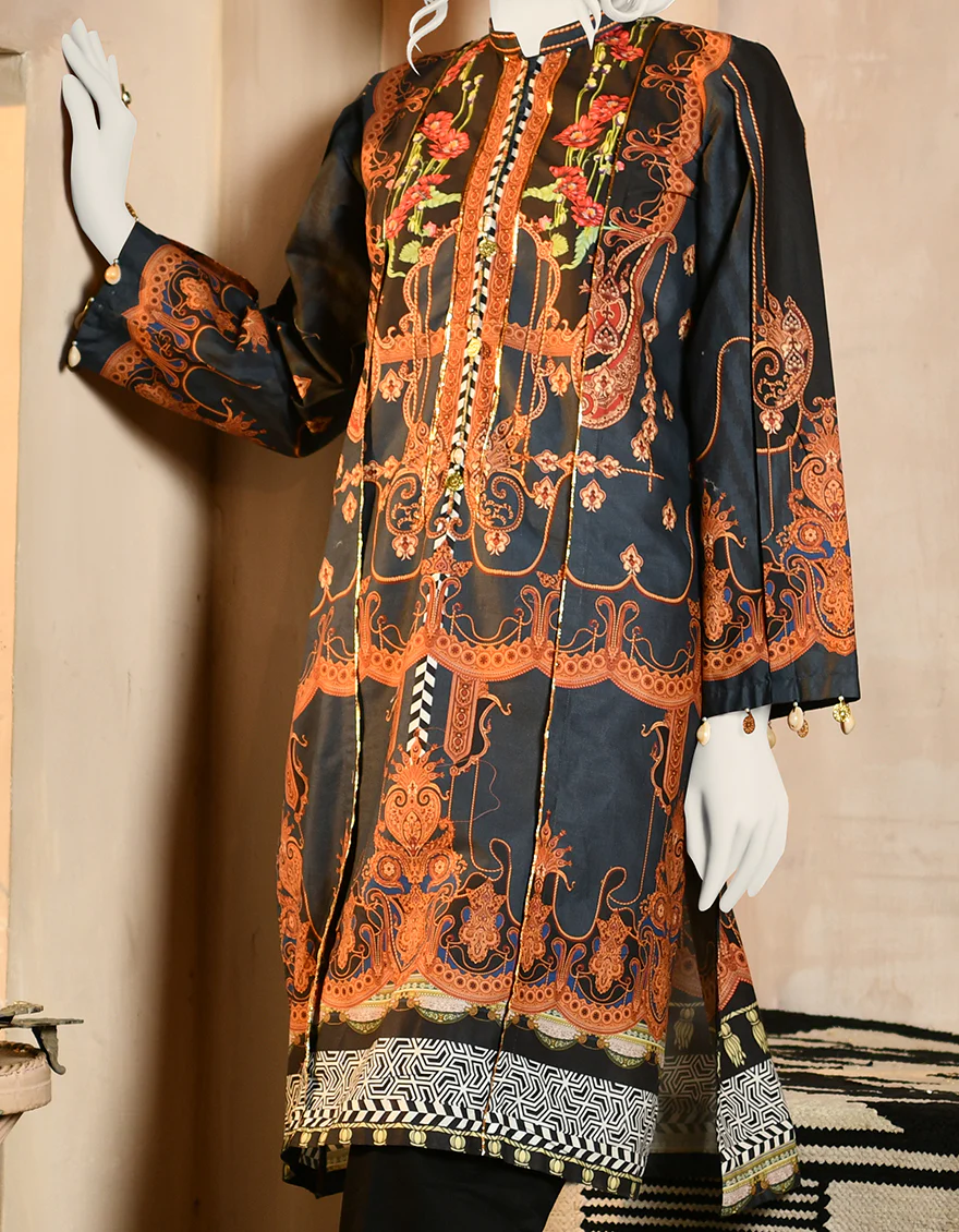 TEAL BLUE CAMBRIC KURTI | JJLK-S-JPWK-US-22-683 FB/TEAL - Image 2