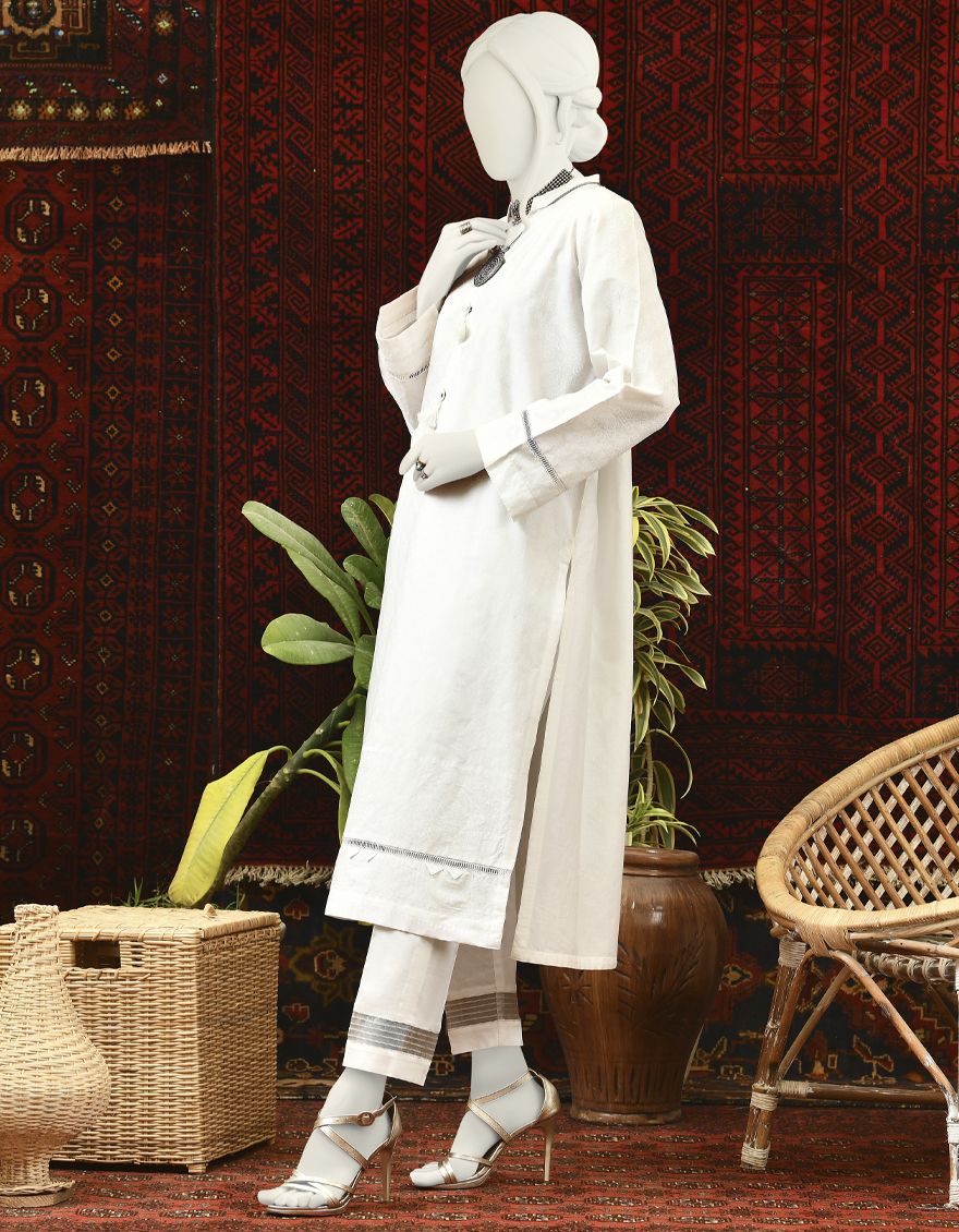 WHITE KURTI | JJLK-S-JPWK-US-22-686 FB/40*40/90*60 - Image 3