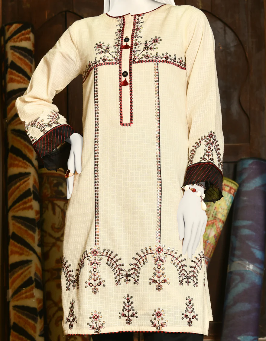BEIGE DOBBY KURTI | JJLK-S-JPWK-US-22-714 FB/TRIBAL - Image 3