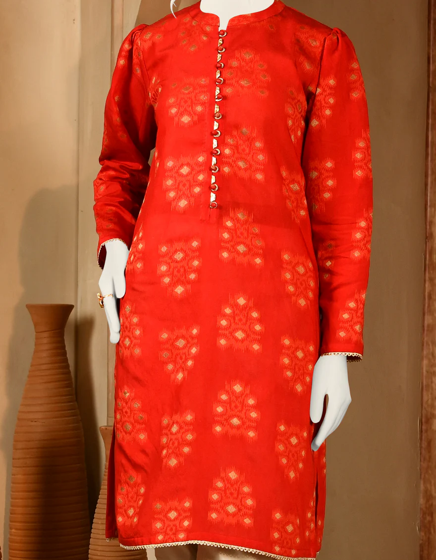 RED JACQUARD KURTI | JJLK-S-JPWK-US-22-718 FB/VERONICA - Image 3