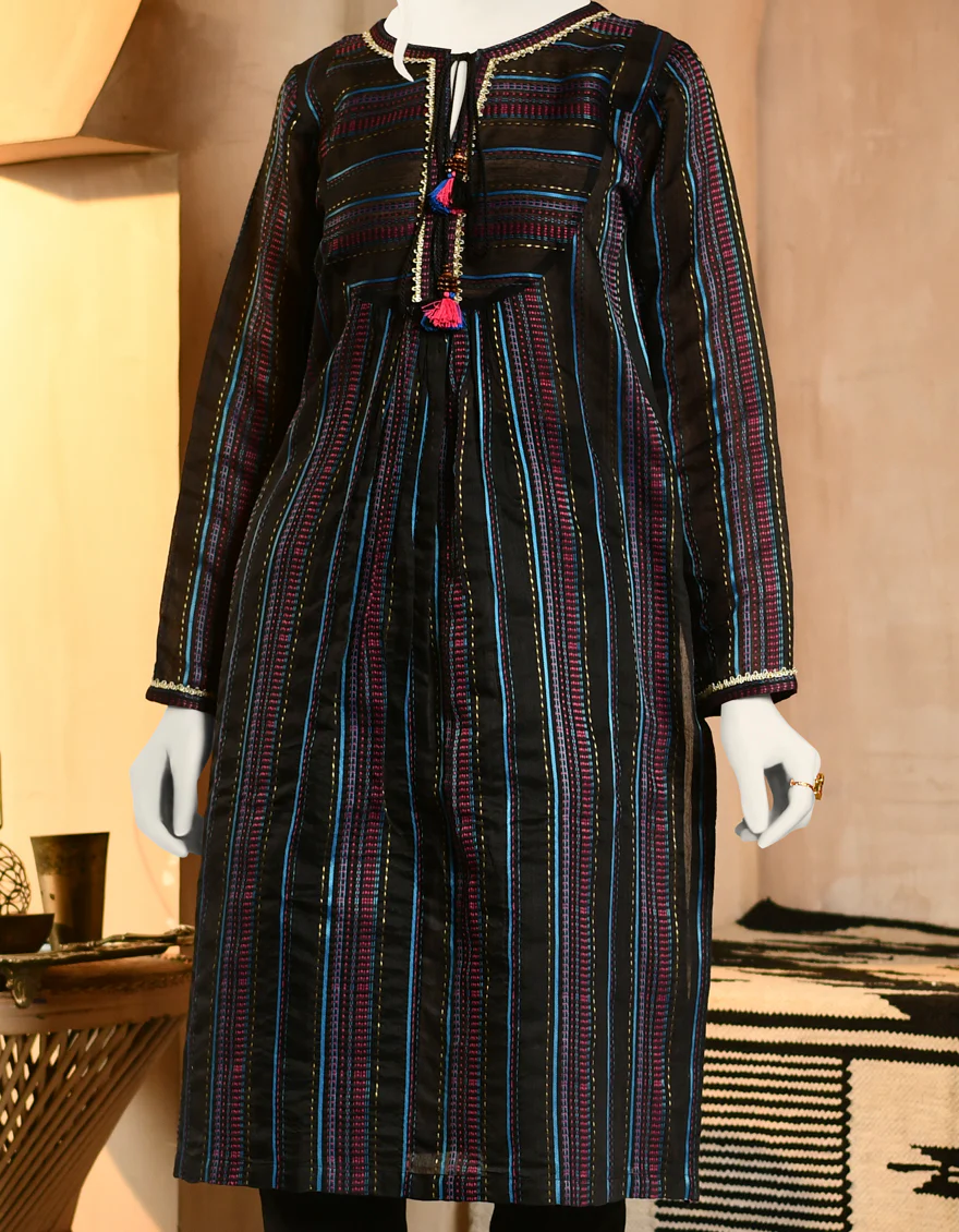 BLACK JACQUARD KURTI | JJLK-S-JPWK-US-22-719 FB/CRAMER - Image 3