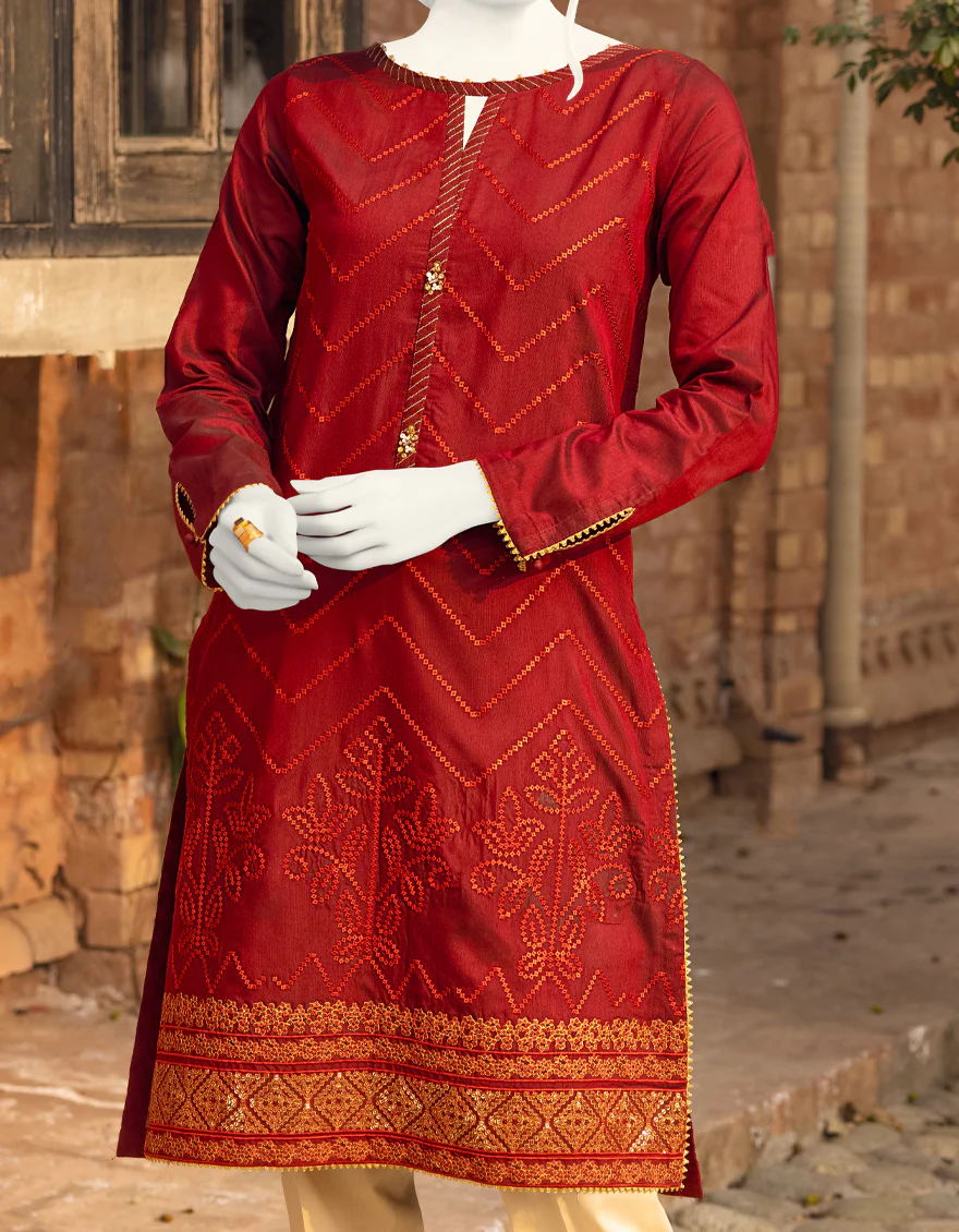 MAROON KHADDI KURTI | JJLK-S-JPWK-US-22-721 FB/FF-075 - Image 3