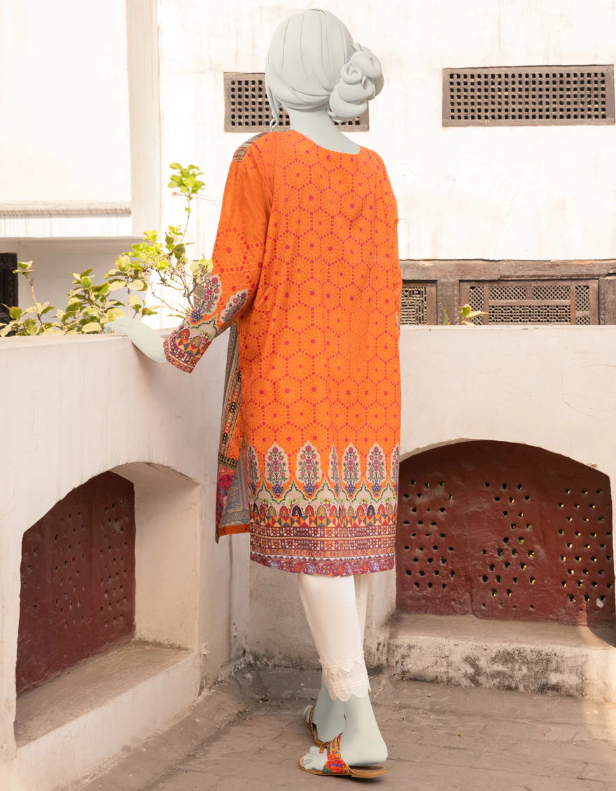 ORANGE SILK KURTI | JJLK-S-JPWK-US-22-731 FB/FF-469 - Image 2