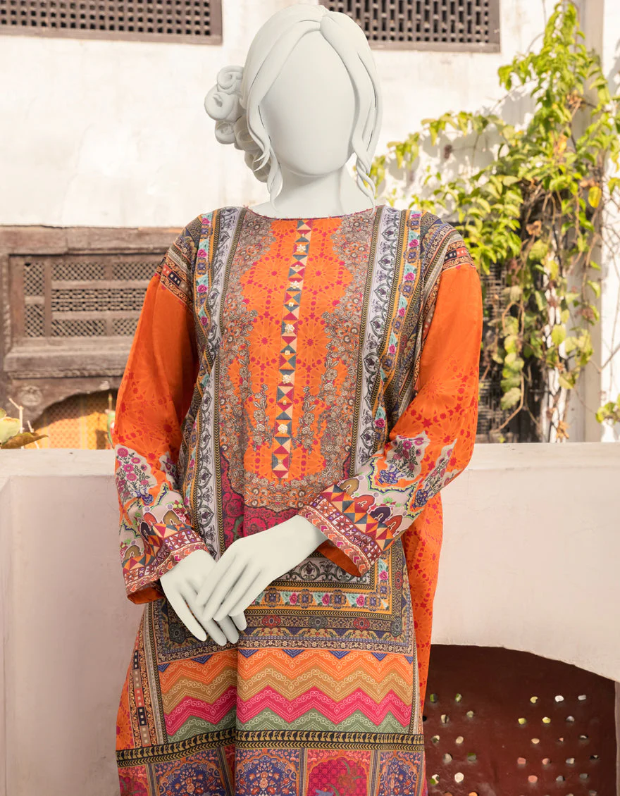 ORANGE SILK KURTI | JJLK-S-JPWK-US-22-731 FB/FF-469 - Image 3