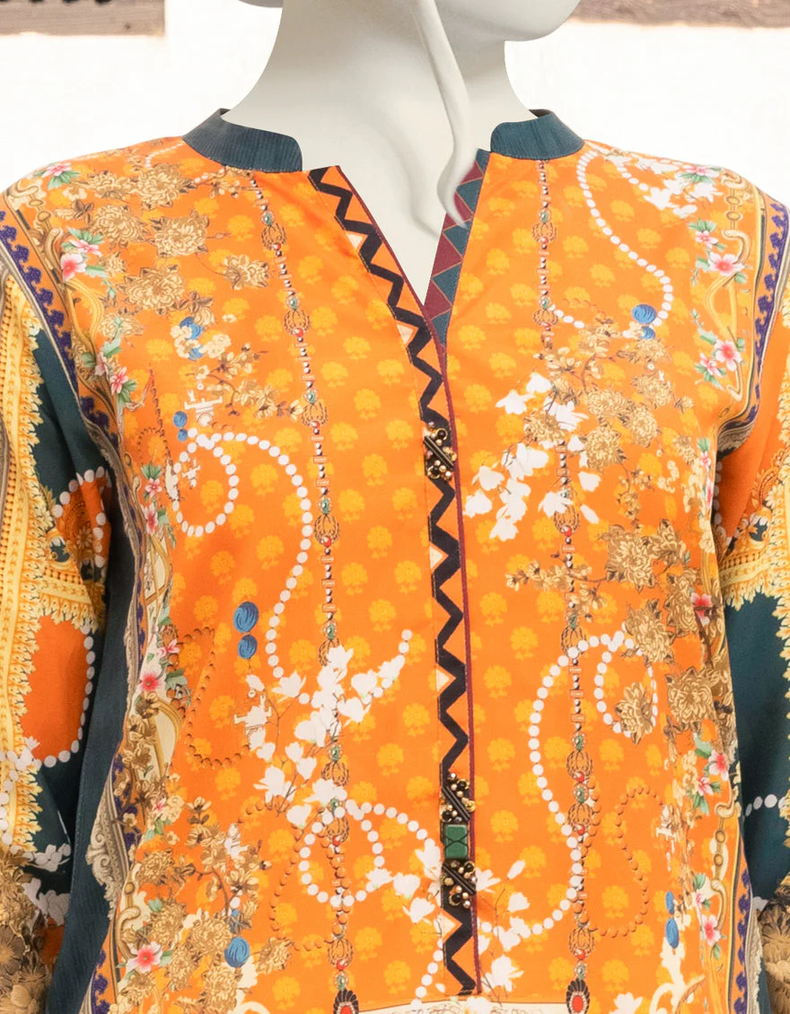 ORANGE SILK KURTI | JJLK-S-JPWK-US-22-732 FB/FF-469 - Image 4