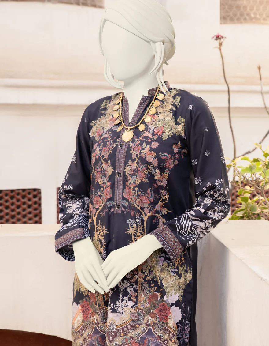 BLACK SILK KURTI | JJLK-S-JPWK-US-22-733 FB/GEM - Image 4