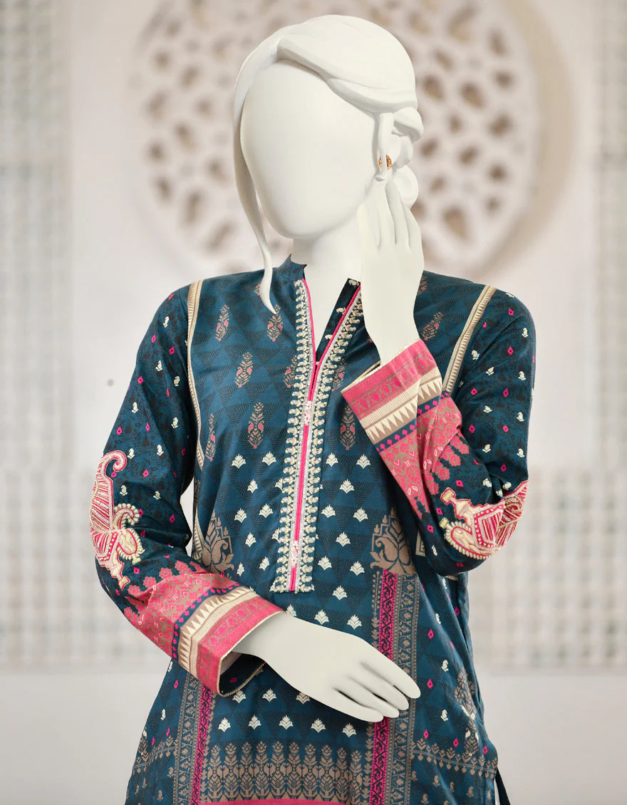 BLUE CAMBRIC KURTI | JJLK-S-JPWK-US-22-737 FB/ASFAR - Image 4