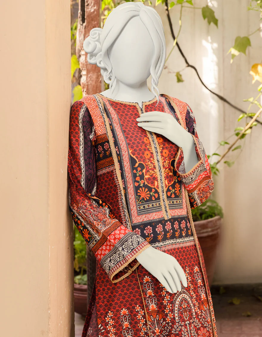 MAROON CAMBRIC KURTI | JJLK-S-JPWK-US-22-738 FB/SALMON - Image 4