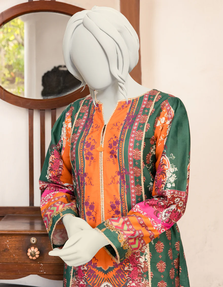 GREEN LAWN KURTI | JJLK-S-JPWK-US-22-740 FB/EMERALD - Image 3