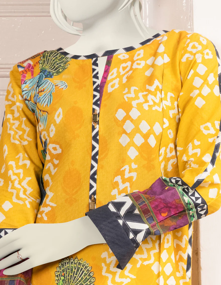 YELLOW DOBBY NET KURTI | JJLK-S-JPWK-US-22-746 FB/LUCAS - Image 3