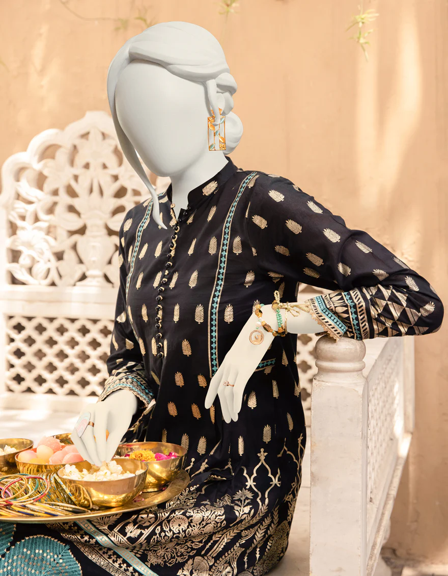 BLACK LAWN KURTI | JJLK-S-JPWK-US-22-755 FB/KRITI - Image 3