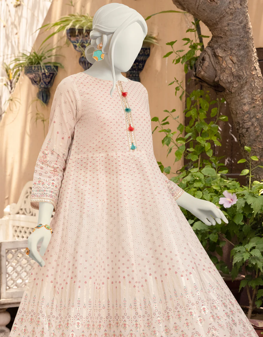 BEIGE LAWN KURTI | JJLK-S-JPWK-US-22-756 FB/BEIGE DUST - Image 3