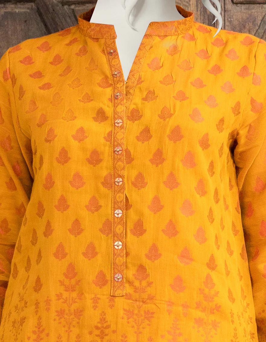 CHROME JACQUARD KURTI | JJLK-S-JPWK-US-22-763 FB/CARMINE - Image 3