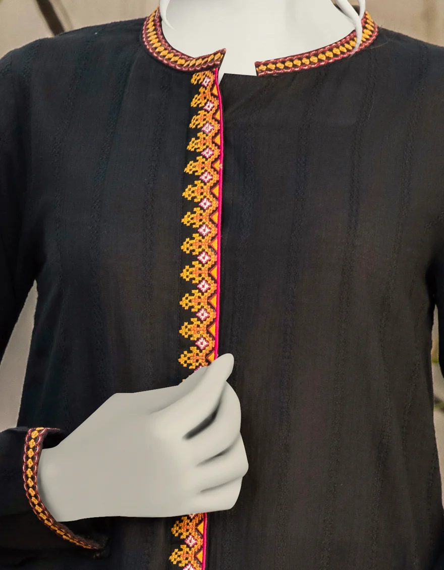 BLACK DOBBY KURTI | JJLK-S-JPWK-US-22-776 FB/MF-571 - Image 2
