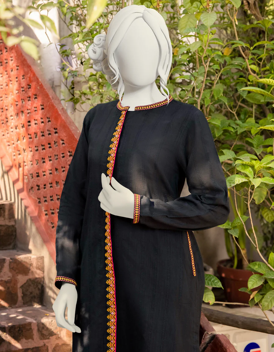 BLACK DOBBY KURTI | JJLK-S-JPWK-US-22-776 FB/MF-571 - Image 3