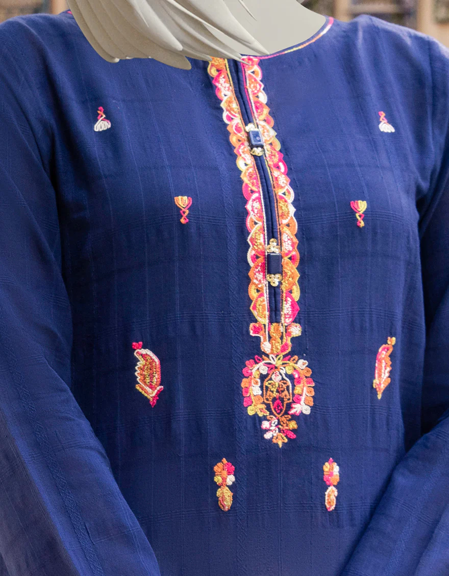 BLUE DOBBY KURTI | JJLK-S-JPWK-US-22-780 FB/MF-573 - Image 2