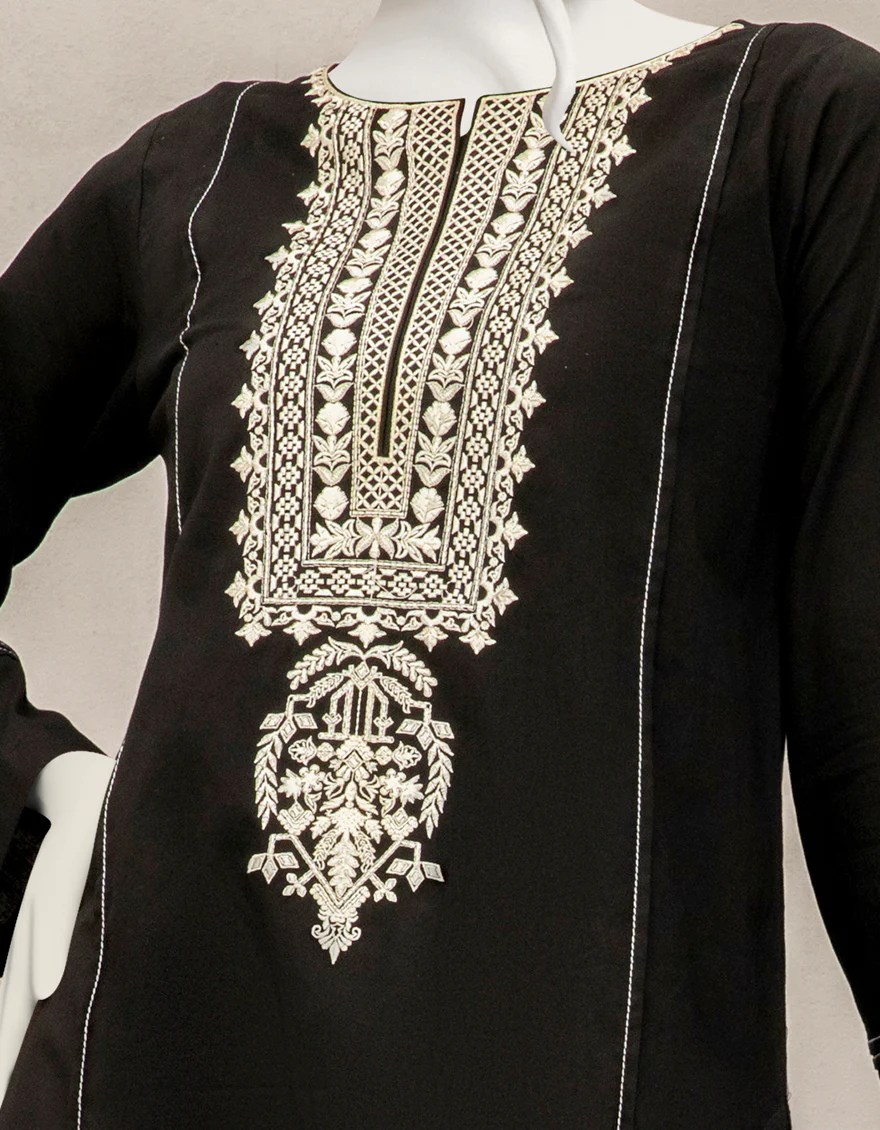 BLACK CAMBRIC KURTI | JJLK-S-JPWK-US-22-791 FB/U5-002 - Image 2