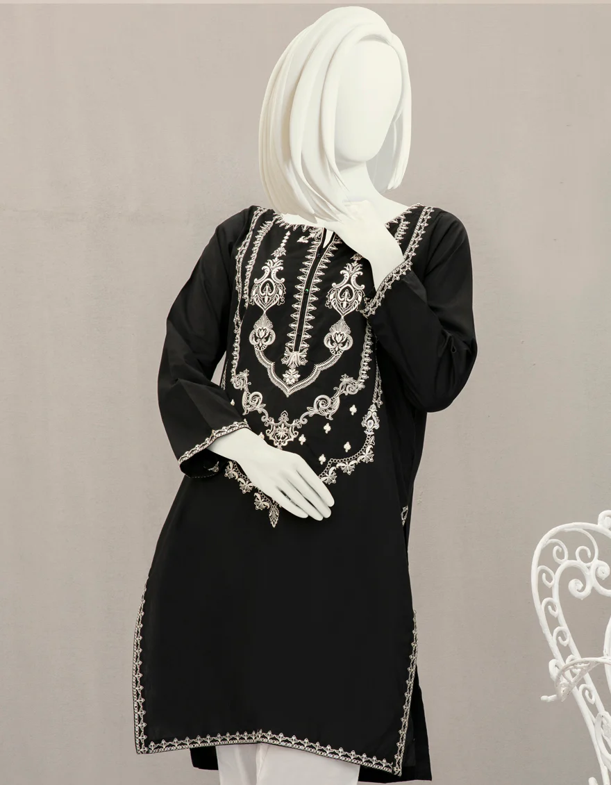 BLACK CAMBRIC KURTI | JJLK-S-JPWK-US-22-792 FB/U5-002 - Image 3