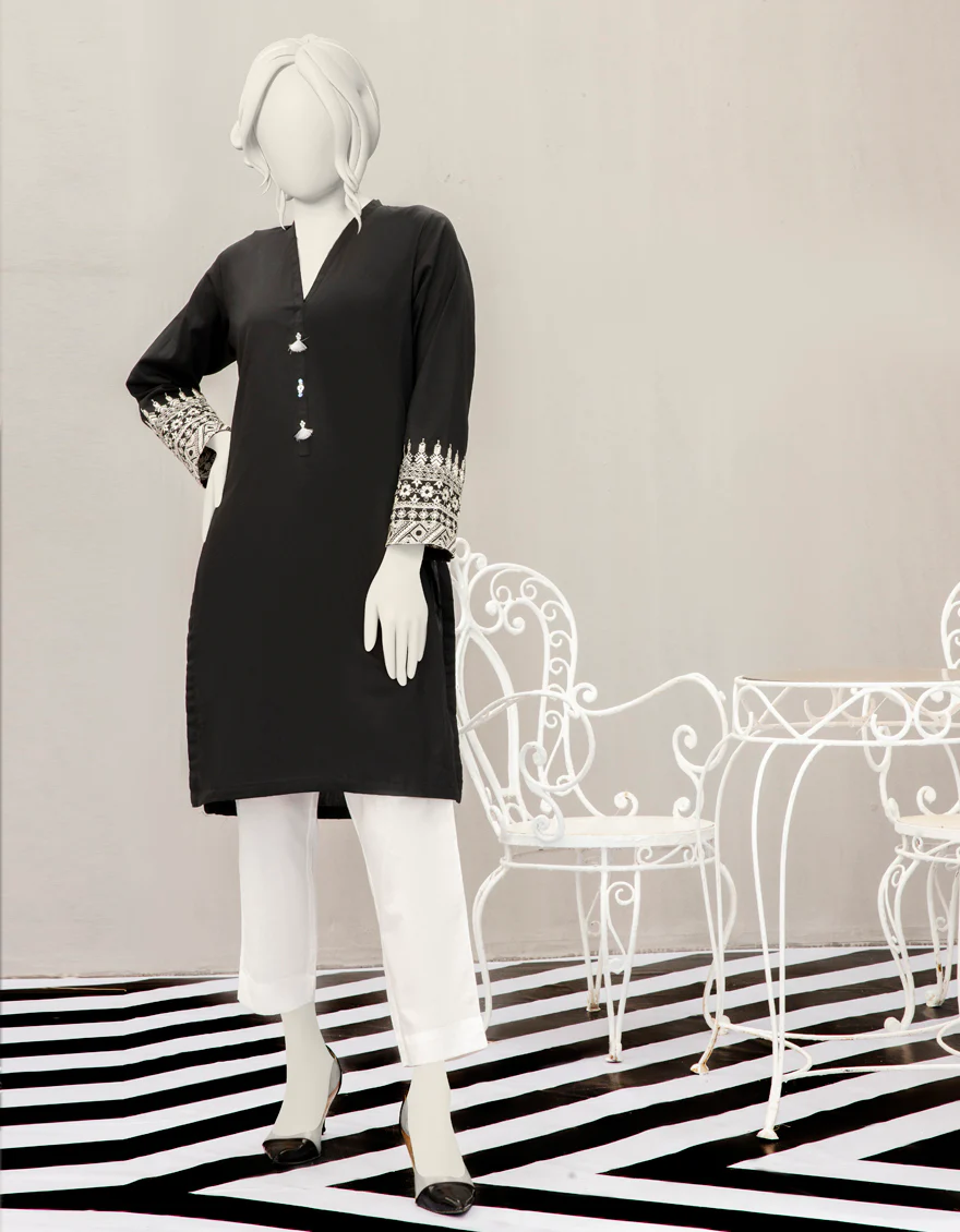BLACK LAWN KURTI | JJLK-S-JPWK-US-22-793 FB/RFD