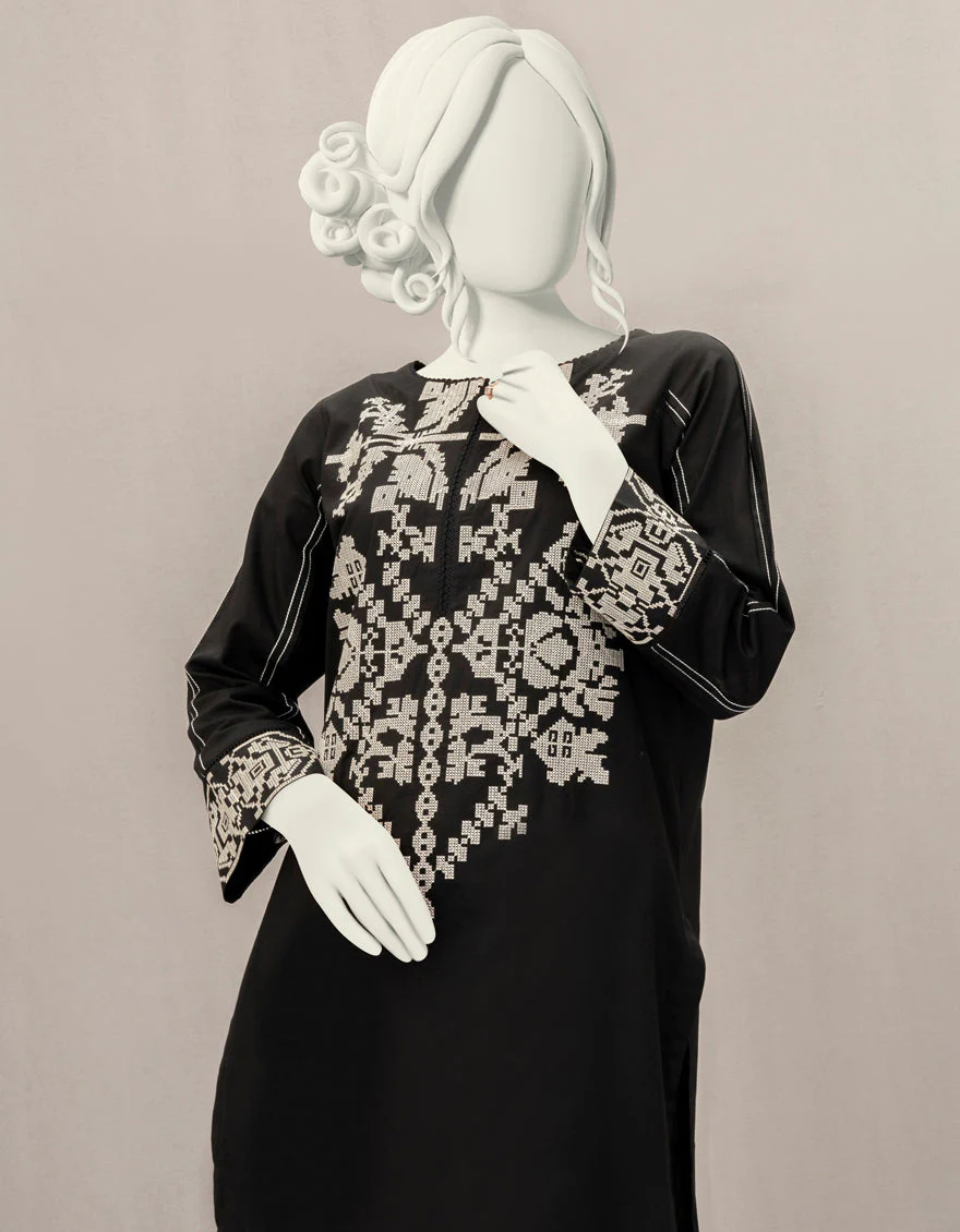 BLACK LAWN KURTI | JJLK-S-JPWK-US-22-794 FB/RFD - Image 3