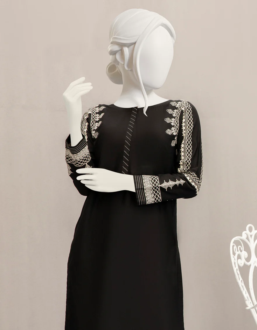 BLACK CAMBRIC KURTI | JJLK-S-JPWK-US-22-795 FB/U5-002 - Image 3
