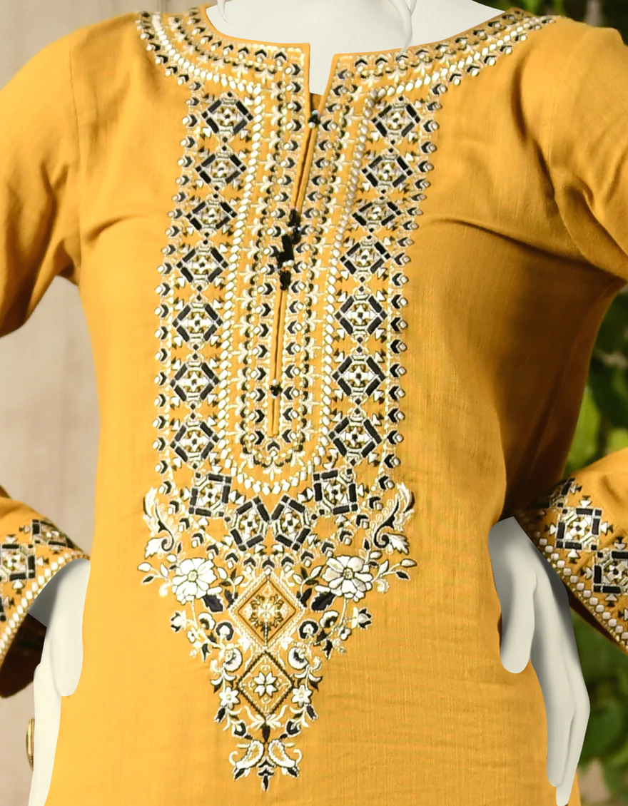 YELLOW KHADDAR KURTI | JJLK-S-JPWK-US-22-815 FB/FF-021 - Image 3